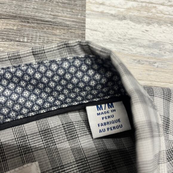 Tommy Bahama‎ Gray Check Mens M Flip Cuffs Newport Coast Button Down Shirt EUC - Picture 5 of 9
